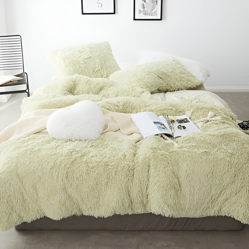 FlufFur Sängkläder - Ultra Mjuk Fleece Sängtäcke - Andningsbart Sängkläder Set