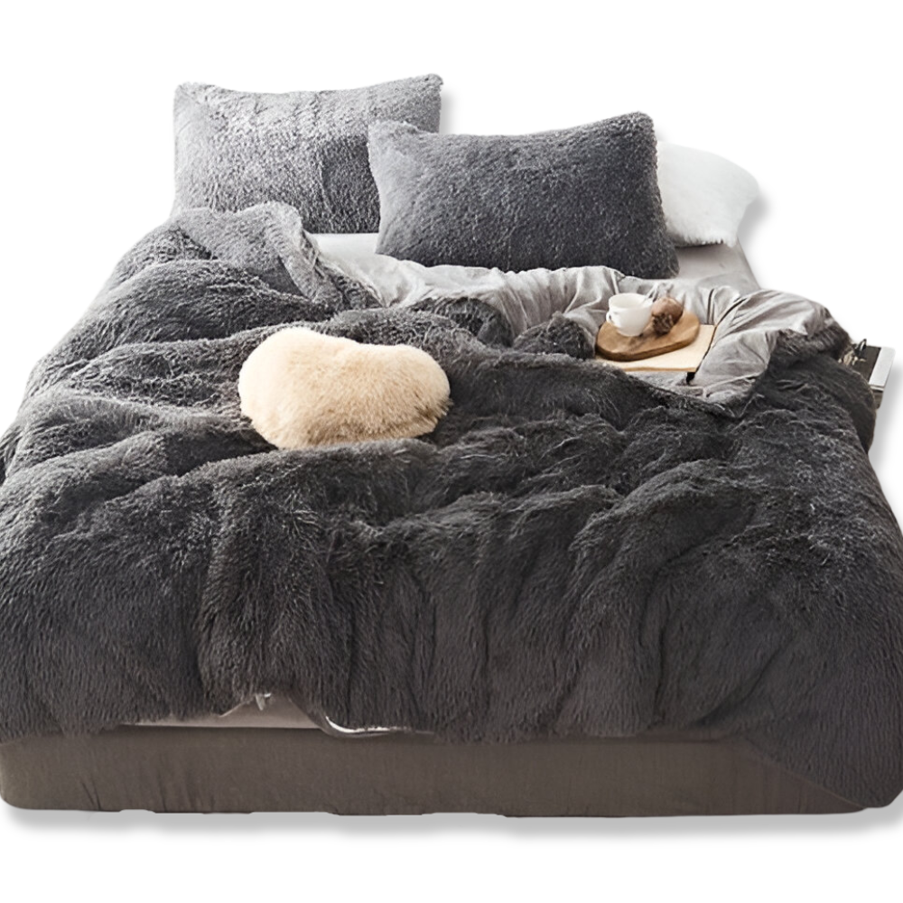 FlufFur Sängkläder - Ultra Mjuk Fleece Sängtäcke - Andningsbart Sängkläder Set