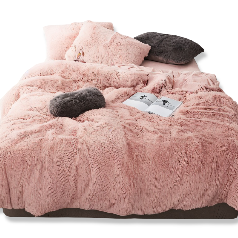 FlufFur Sängkläder - Ultra Mjuk Fleece Sängtäcke - Andningsbart Sängkläder Set