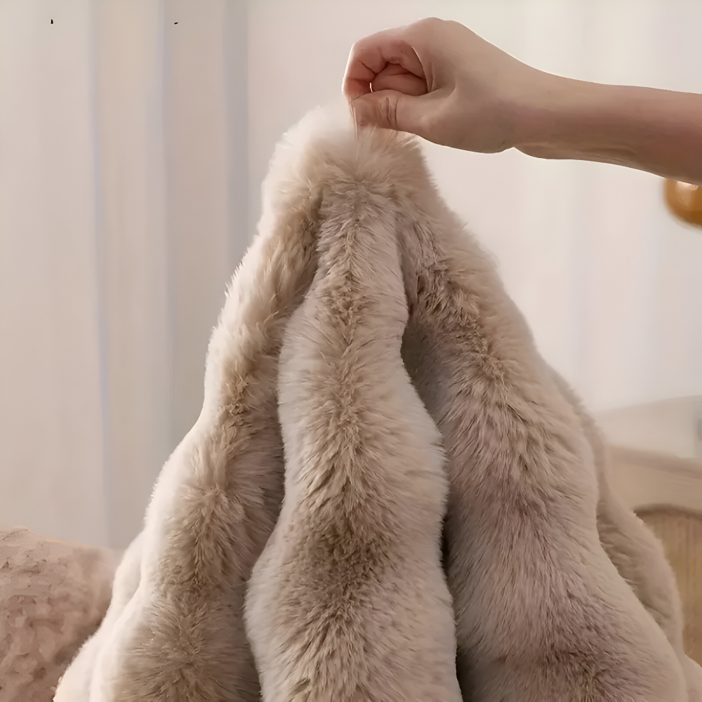 FluffCush Matta - Mjuk Premium Fleece, Halkfri, Rund Dekorationsmatta