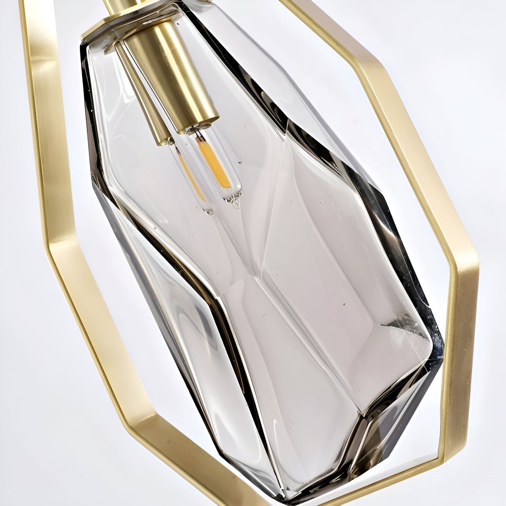 GemLit Pendellampa - Stilig Bärnsten Grå Glas Hänglampa - Minimalistisk Belysning
