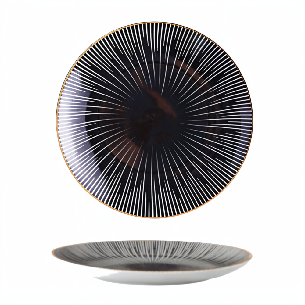 GeoChic Tallrikskollektion - Tallrikar med Geometriskt Mönster - Porslinstallrikar - Porslin