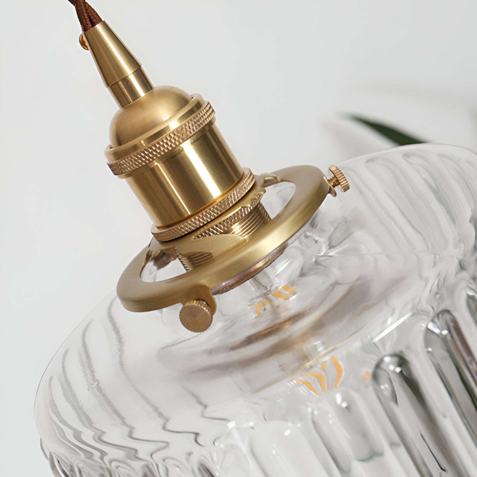 GlamourGlass Pendellampa - Vintage Grön Hänglampa - Cylindrisk Lampa