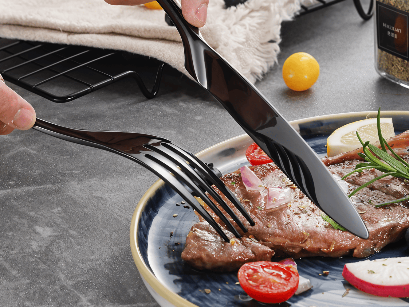 GlamourWare Bestickset i Rostfritt Stål - 5/20-Delars Set Porslin Bestickset