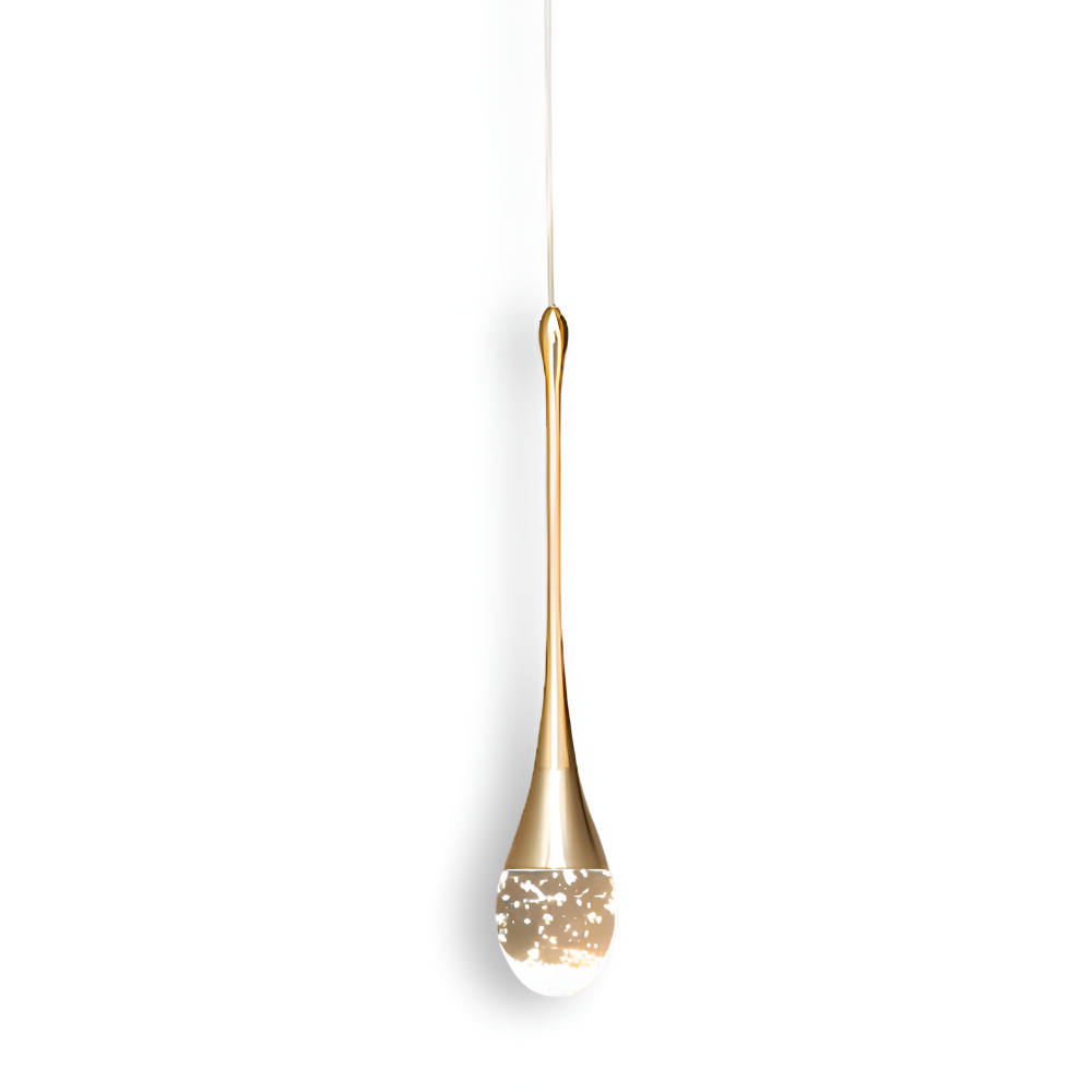 Glas Drop Pendellampa - Svart & Guld Kristallbubbla Hängande Lampa