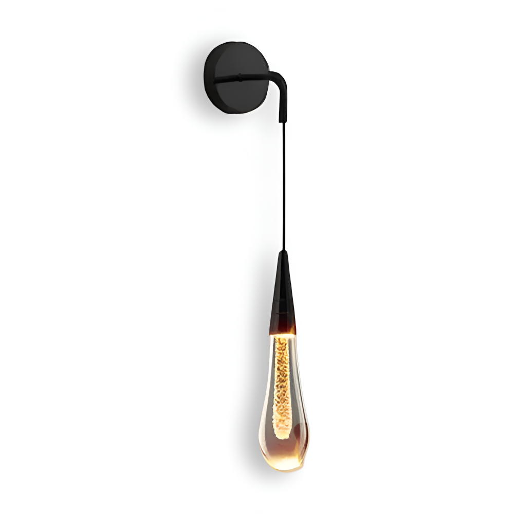 Glas Drop Pendellampa - Svart & Guld Kristallbubbla Hängande Lampa