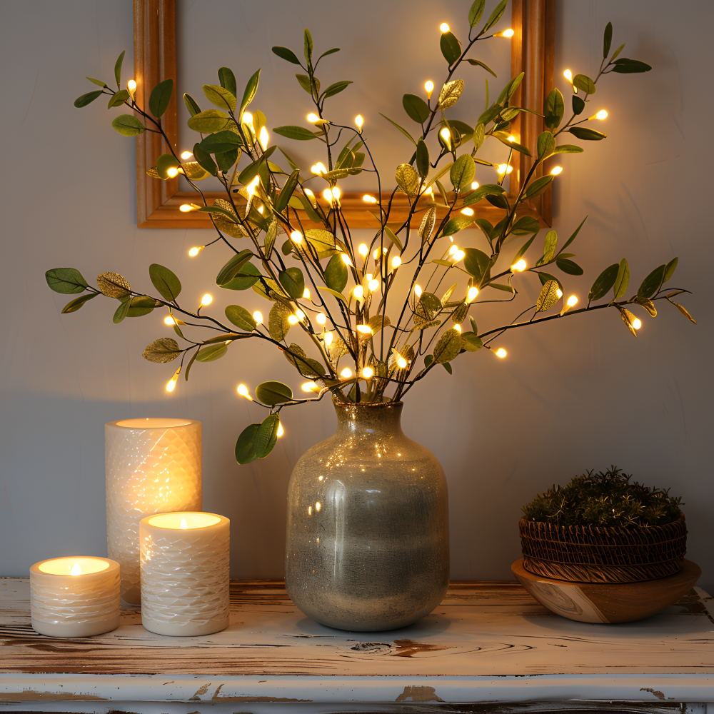 Glimrande Grenlampor - Magisk Batteri LED Ljussträng - 70 cm Glittrande Konstgjord Gren
