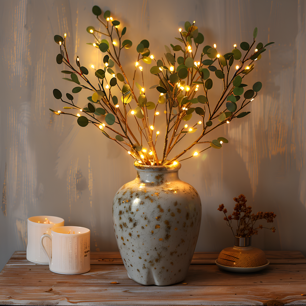 Glimrande Grenlampor - Magisk Batteri LED Ljussträng - 70 cm Glittrande Konstgjord Gren