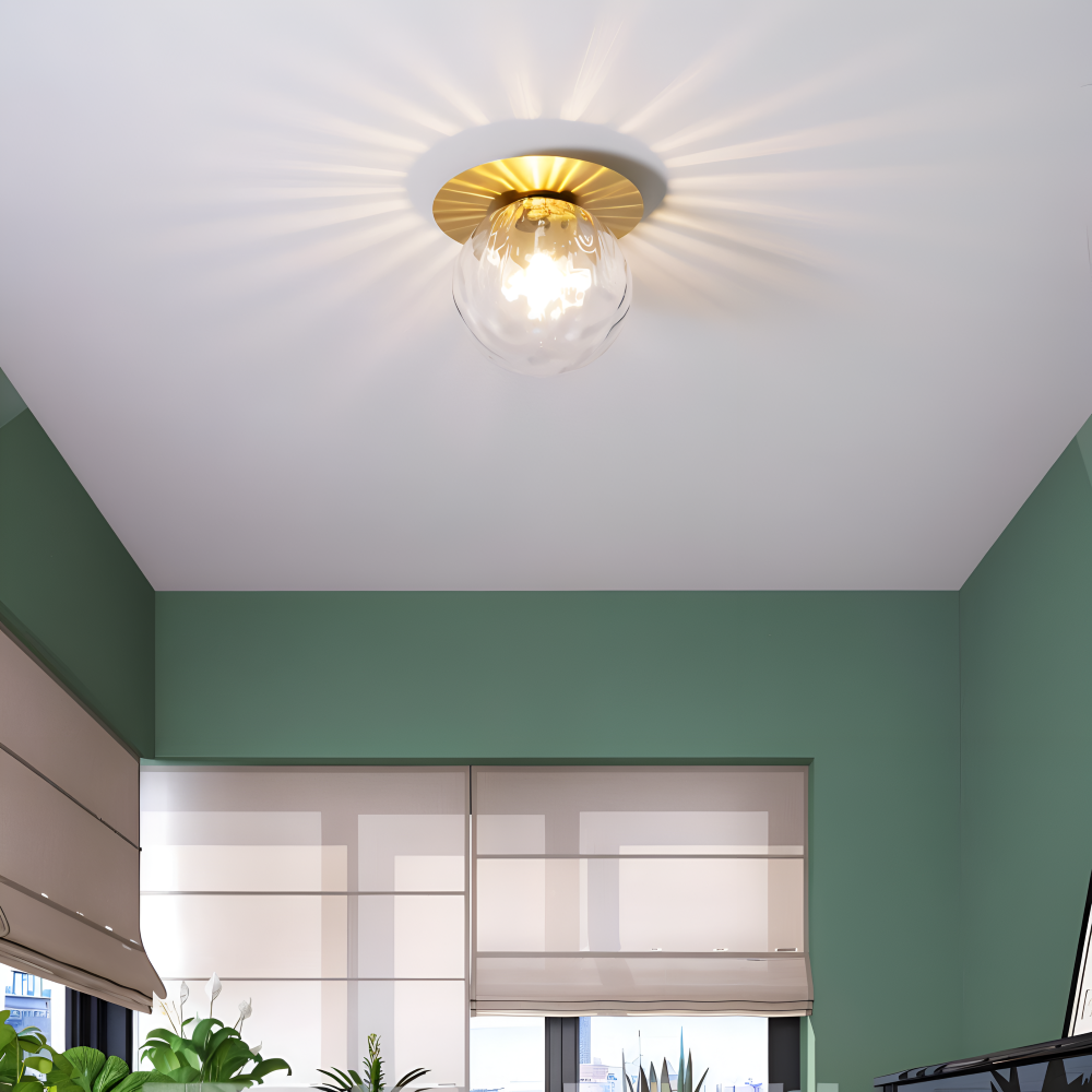 GlobeGlist Taklampa - Stilfull Mattad & Klar Kristallkula LED Taklampa