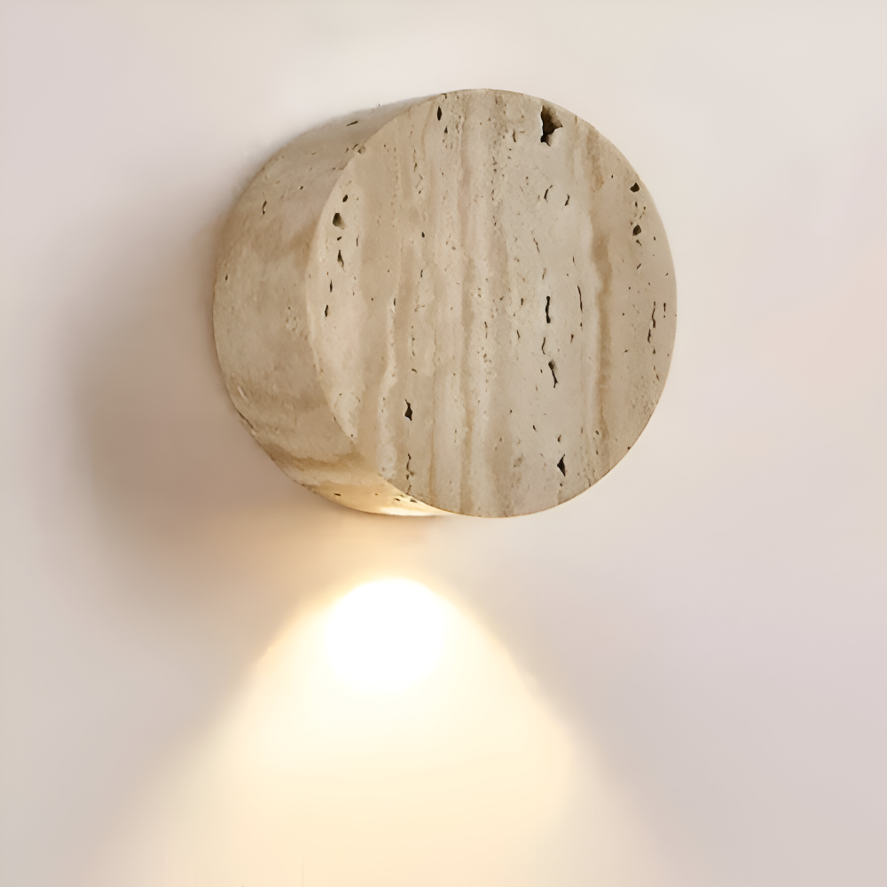 Globose Beige Vägglampa - Wabi Sabi Rund Vägglampa - Marmor Vägglampa