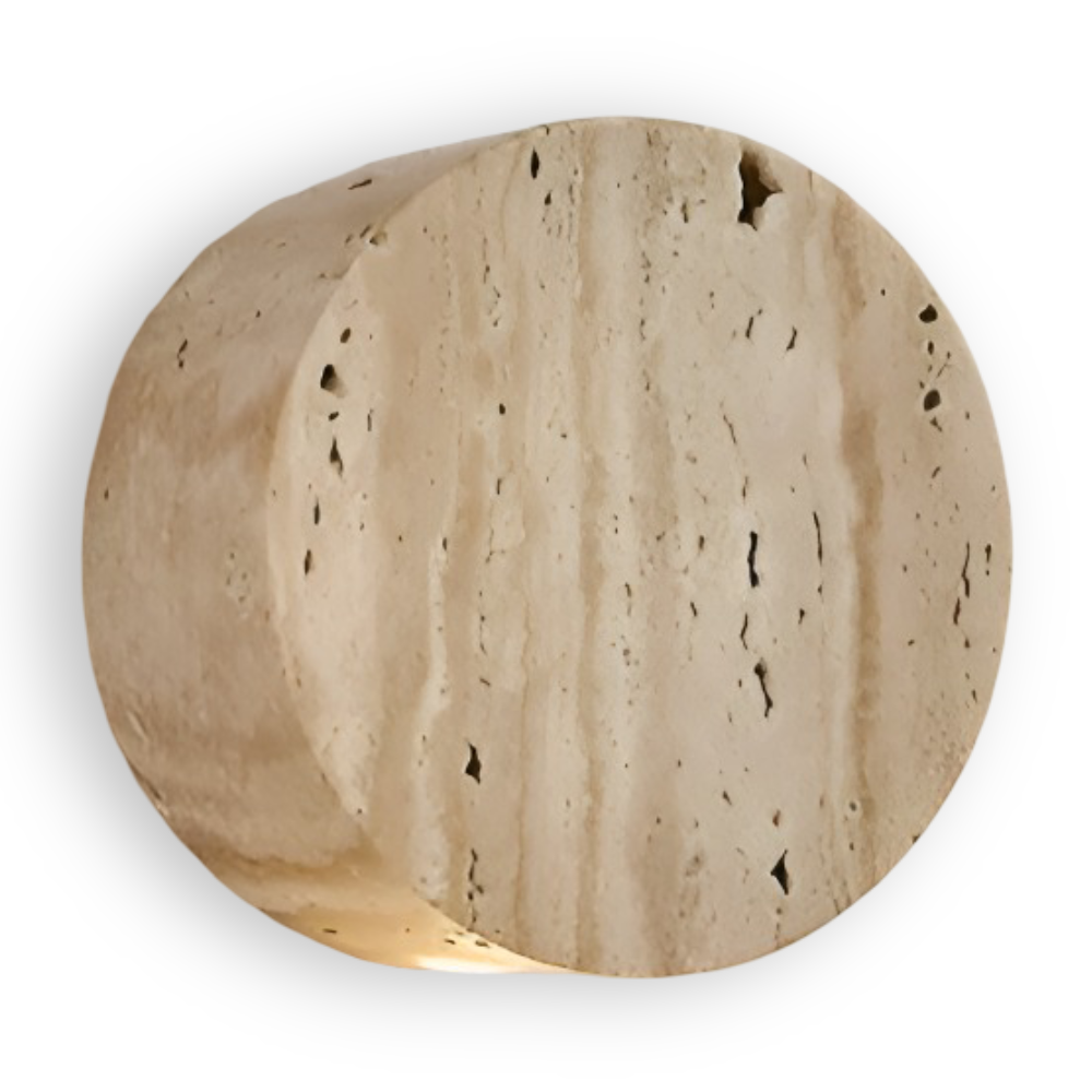 Globose Beige Vägglampa - Wabi Sabi Rund Vägglampa - Marmor Vägglampa