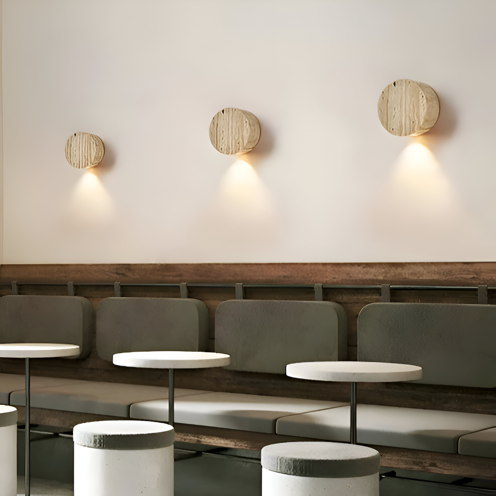 Globose Beige Vägglampa - Wabi Sabi Rund Vägglampa - Marmor Vägglampa