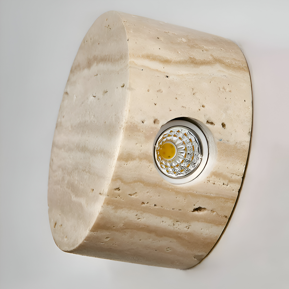 Globose Beige Vägglampa - Wabi Sabi Rund Vägglampa - Marmor Vägglampa