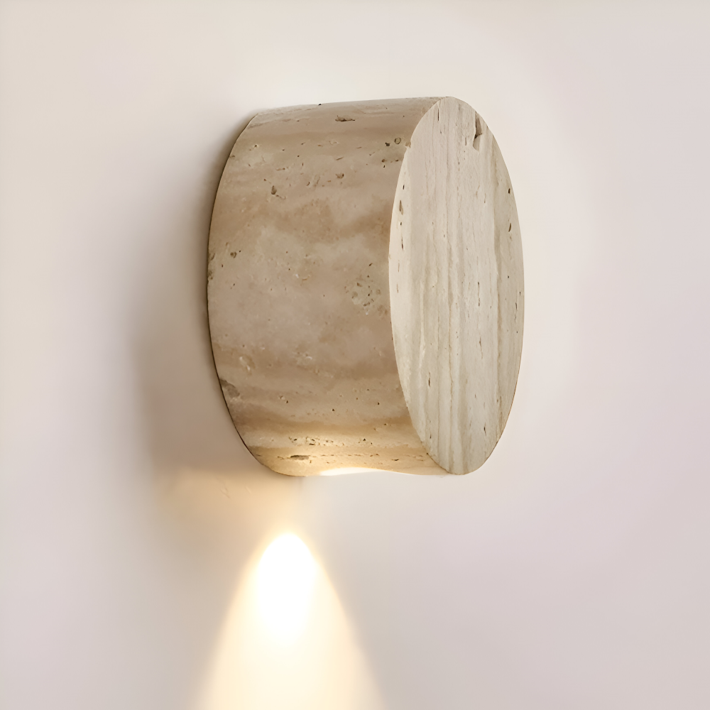 Globose Beige Vägglampa - Wabi Sabi Rund Vägglampa - Marmor Vägglampa