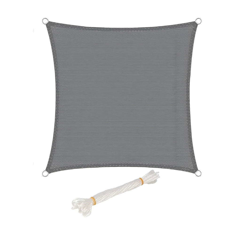 HDPE Solsegel Grått Rektangulärt 180 g/m² – Väderbeständigt och rivfast – UV-skydd 50+