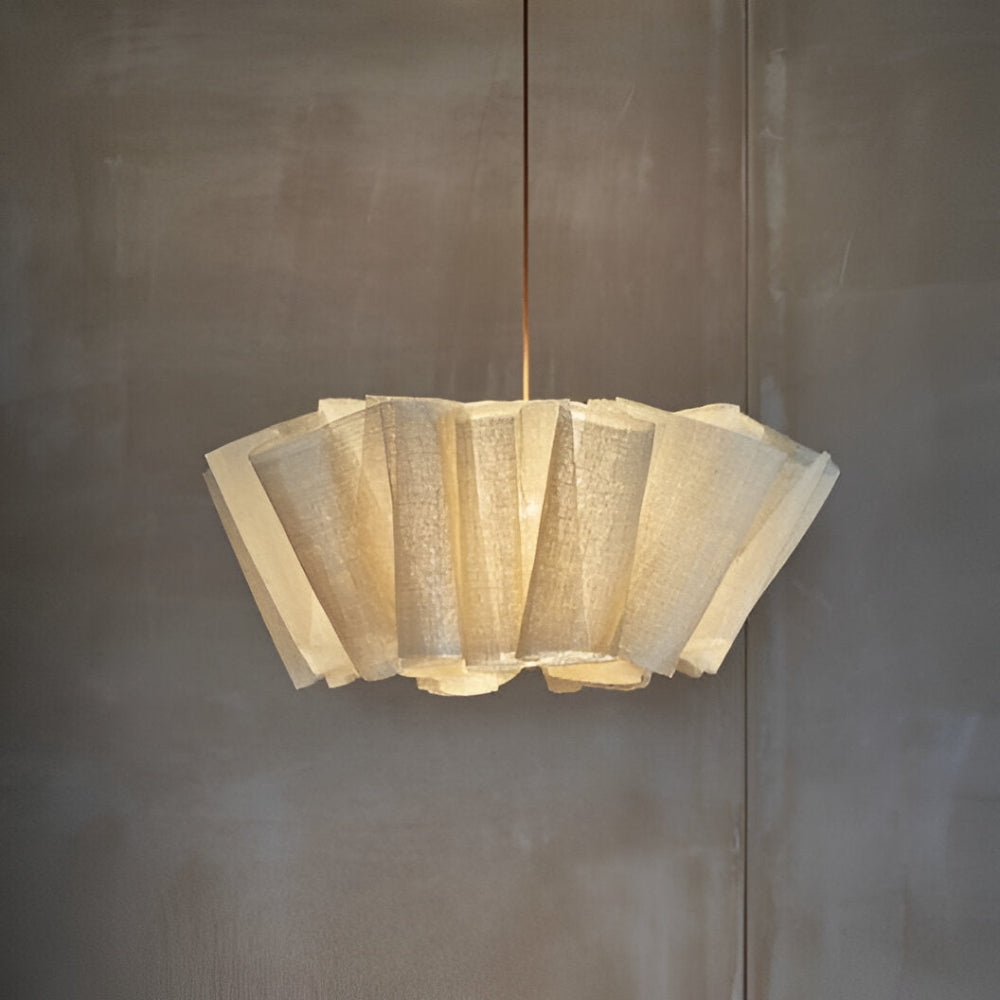 Handgjord Minimalistisk Pendellampa - Elegant Hänglampa med Tygsärm