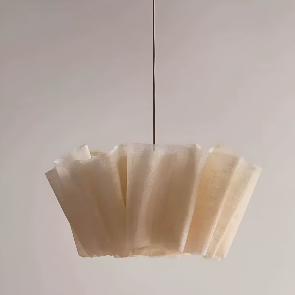 Handgjord Minimalistisk Pendellampa - Elegant Hänglampa med Tygsärm