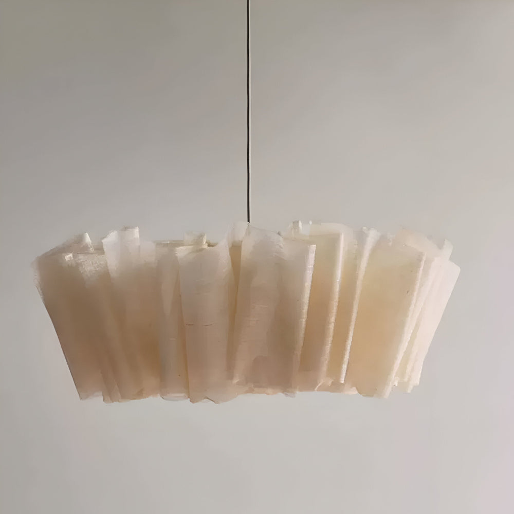 Handgjord Minimalistisk Pendellampa - Elegant Hänglampa med Tygsärm