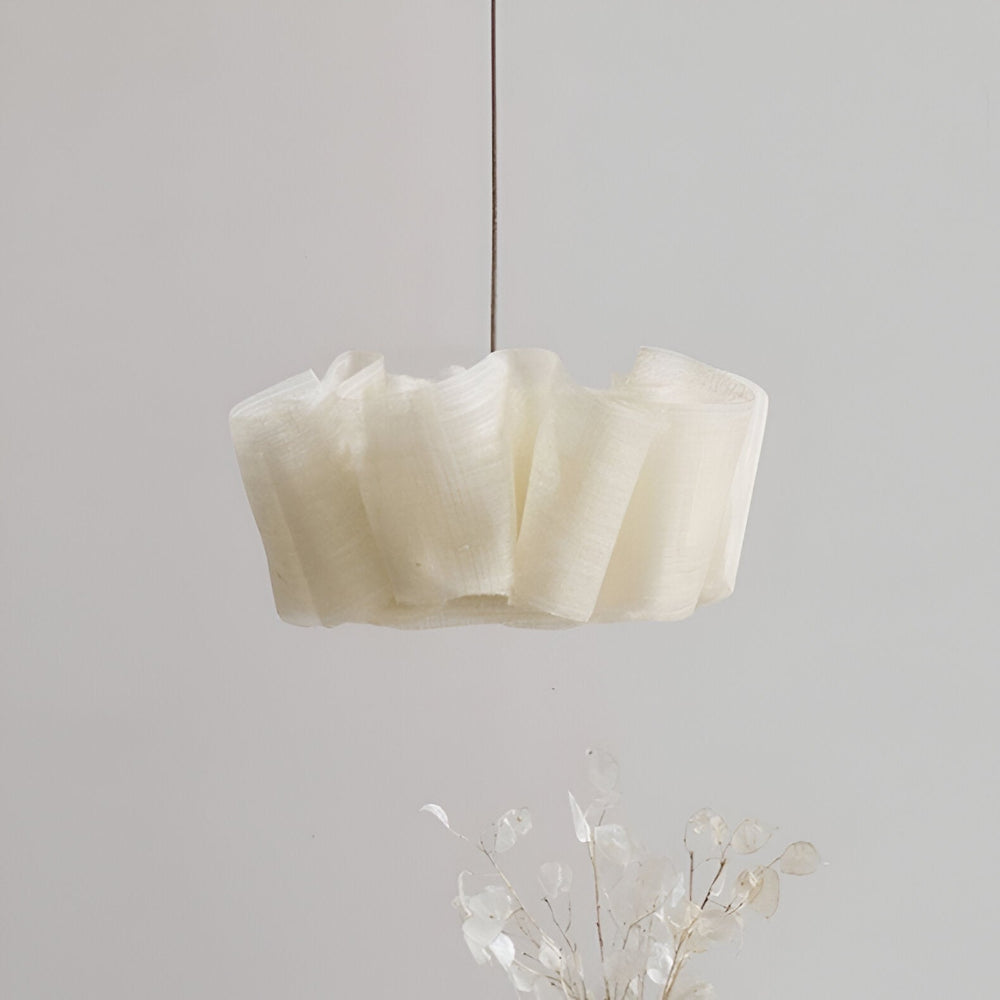 Handgjord Minimalistisk Pendellampa - Elegant Hänglampa med Tygsärm
