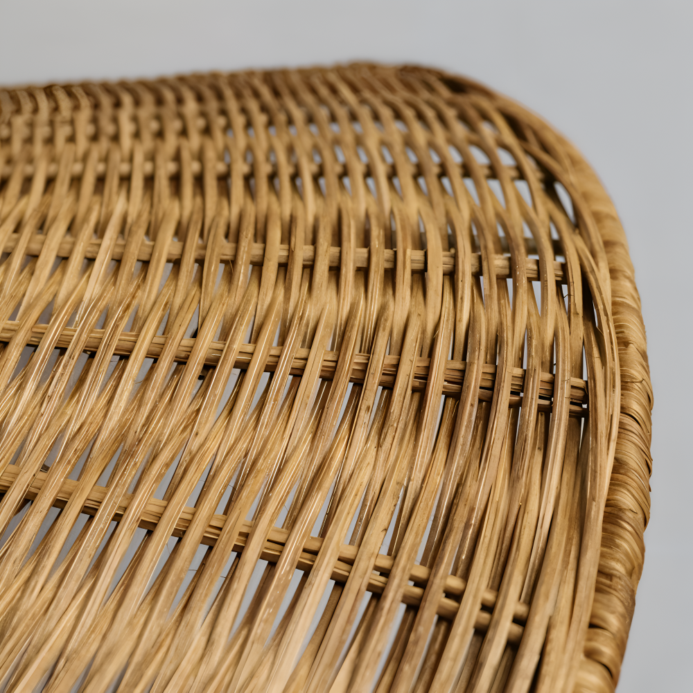 HatWicker Pendellampa - Hänglampa i brun-beige kon-rattan – nedåtriktat ljus