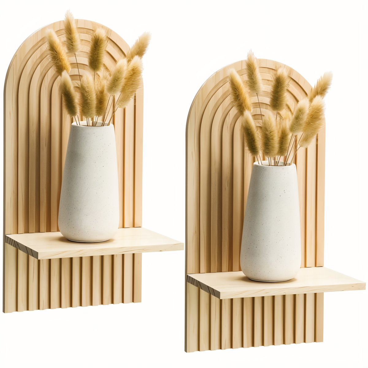 Archi Väggregal - Minimalistisk Boho Träregal Vägg Skandinavisk