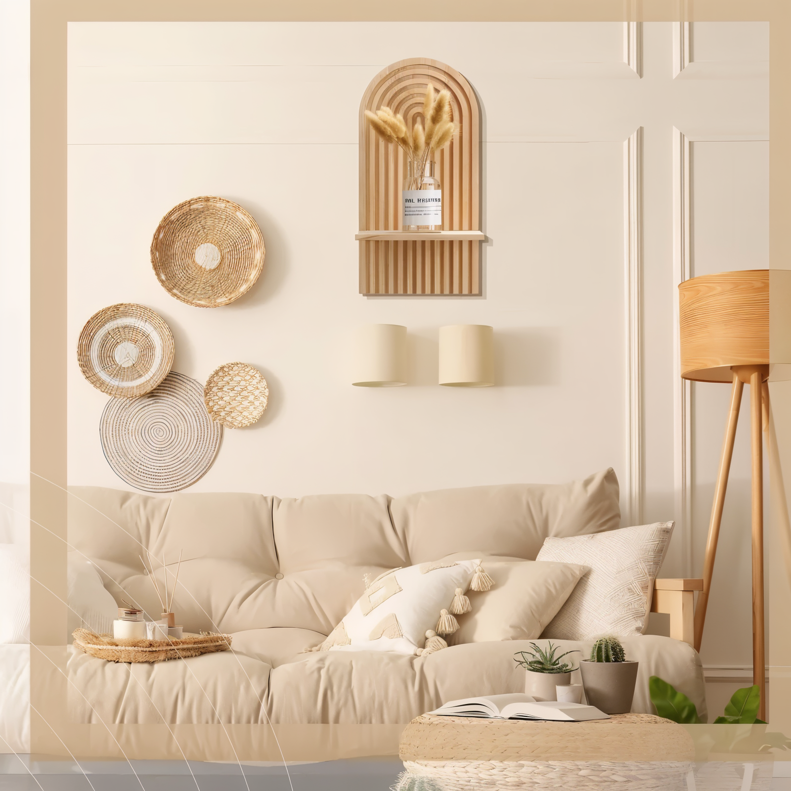 Archi Väggregal - Minimalistisk Boho Träregal Vägg Skandinavisk