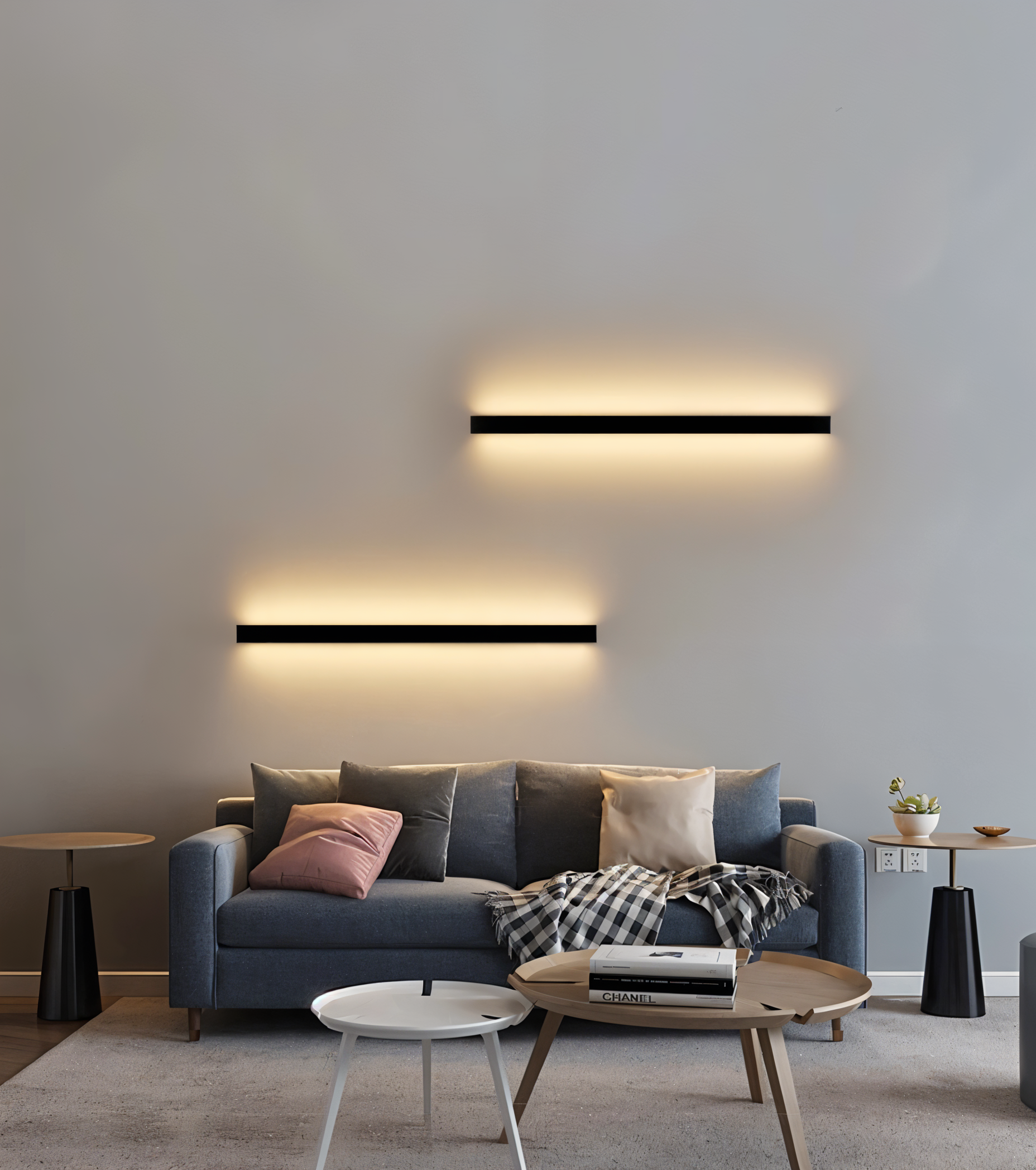 Strip Wandleuchte - Svart Vit Linjär Vägglampa - IP65 Vägglampa Design - Inomhus Utomhus LED Vägglampor