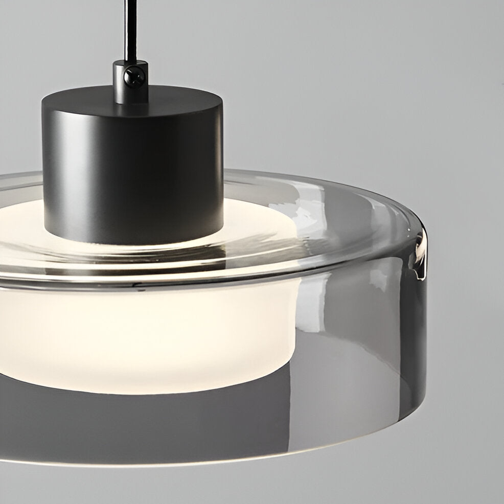 CyGleam Pendellampa - Cirkulär Rökglas Hänglampa - Modern Minimalistisk Belysning