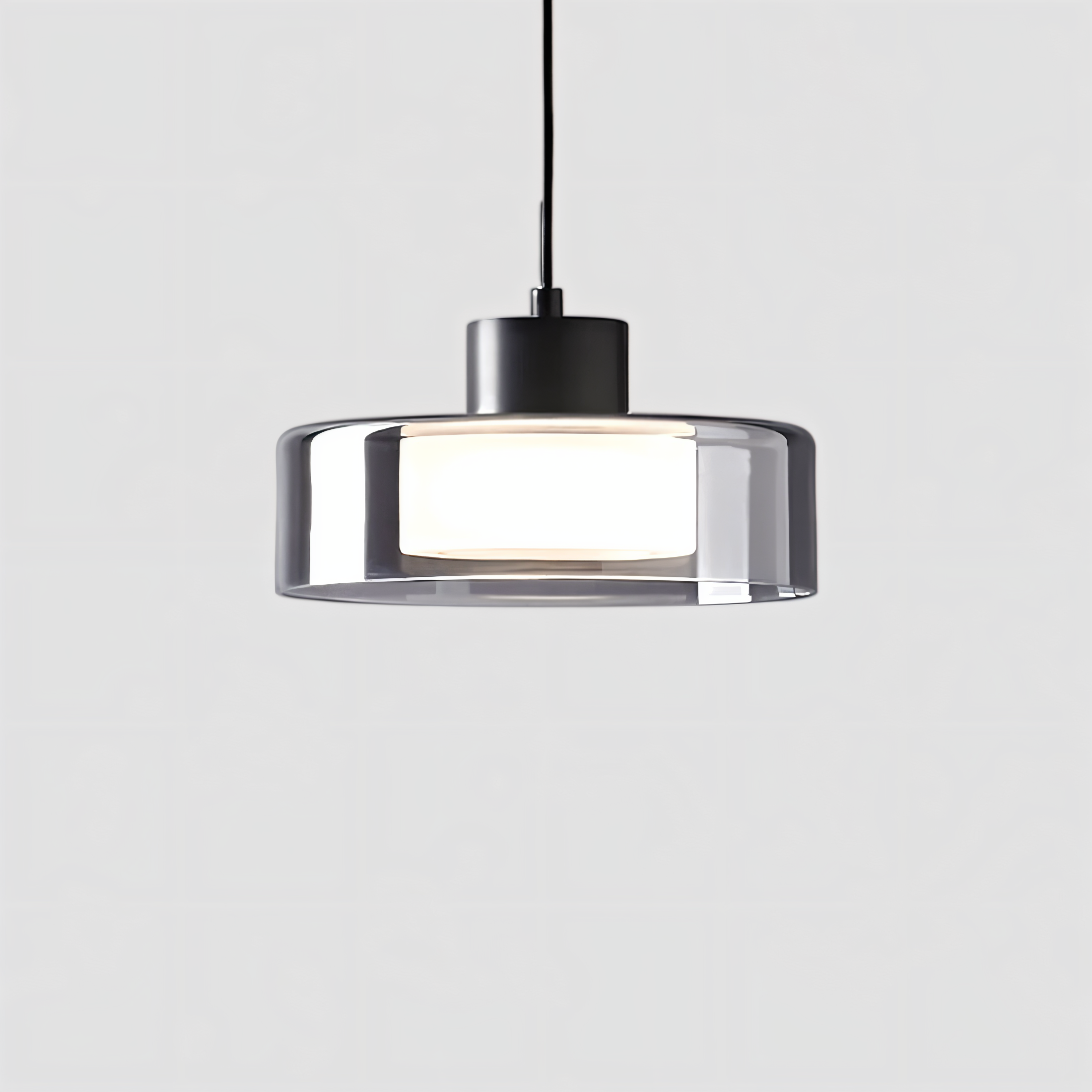 CyGleam Pendellampa - Cirkulär Rökglas Hänglampa - Modern Minimalistisk Belysning
