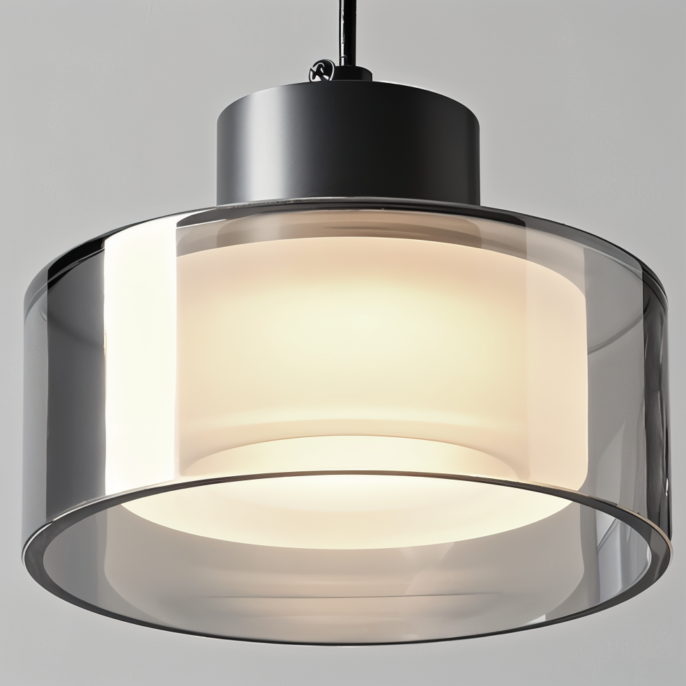 CyGleam Pendellampa - Cirkulär Rökglas Hänglampa - Modern Minimalistisk Belysning