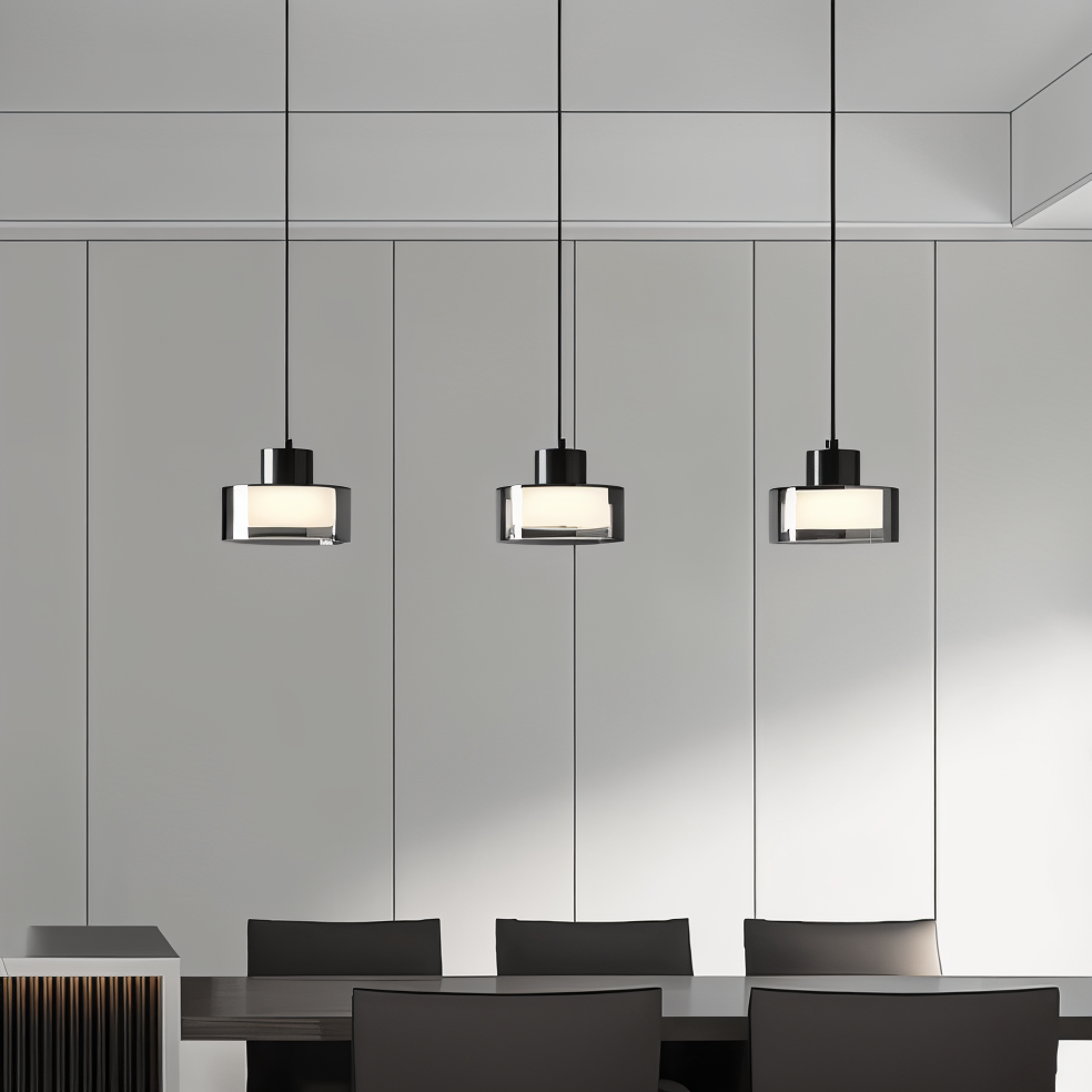 CyGleam Pendellampa - Cirkulär Rökglas Hänglampa - Modern Minimalistisk Belysning
