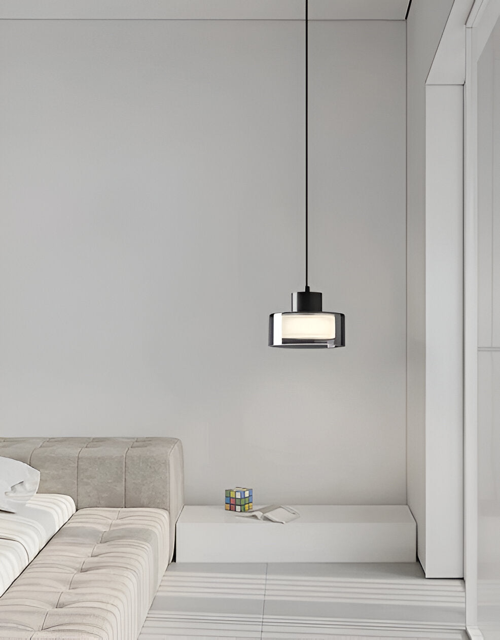 CyGleam Pendellampa - Cirkulär Rökglas Hänglampa - Modern Minimalistisk Belysning