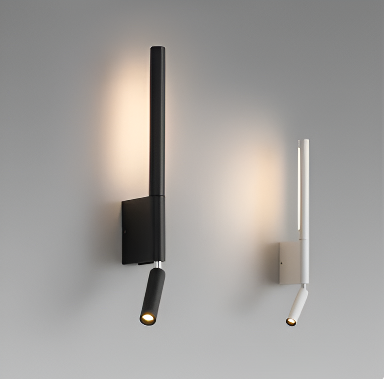 DuaBeam - Aluminium Vägglampa - Minimalistisk 330° Svängbar Vägglampa för Sovrum