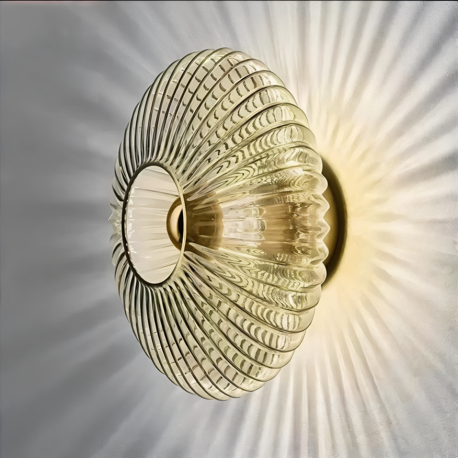 EnchantaRay Vägglampa - Nordic Bauhaus Glas Vägglampa - Vågig Rund Vägglampa LED