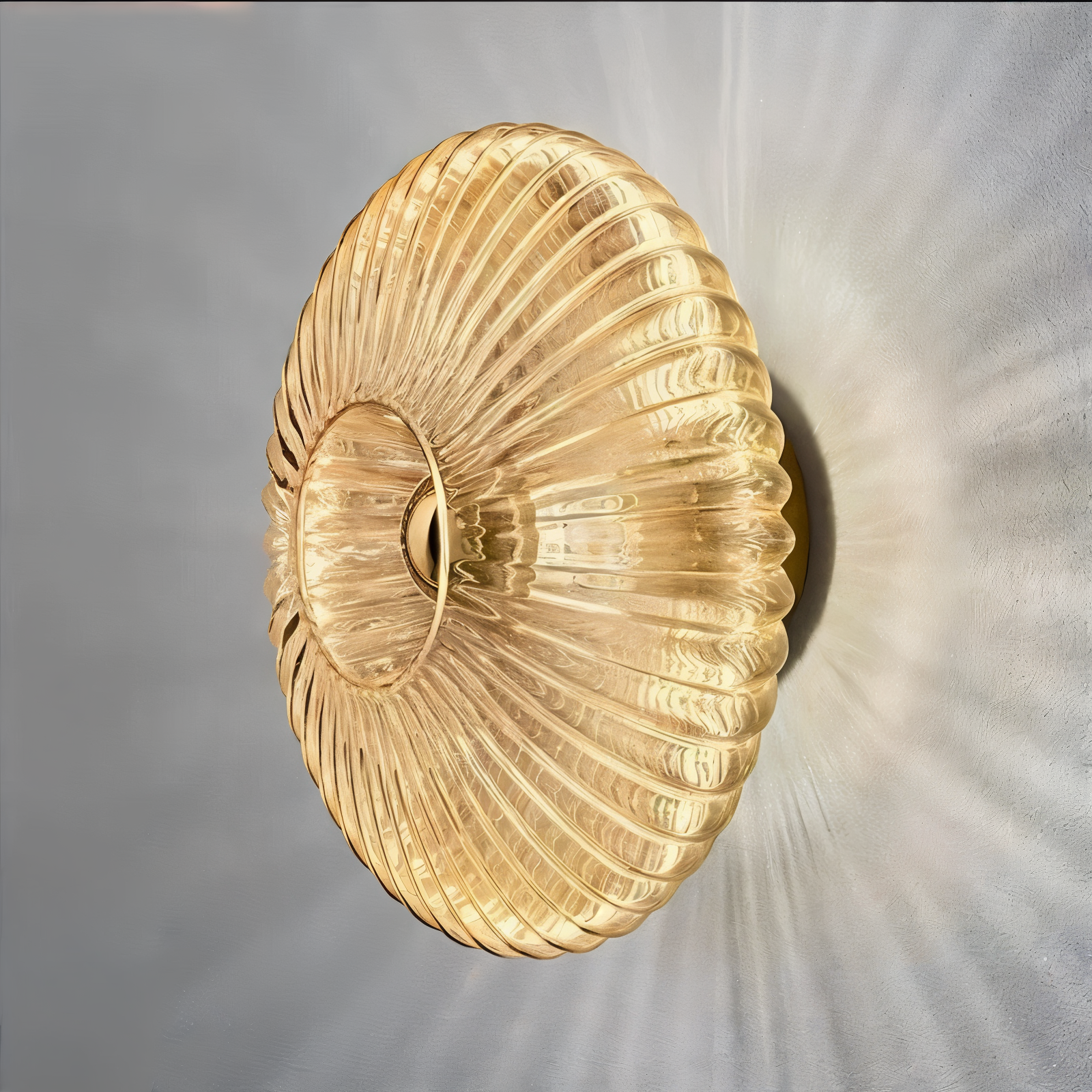 EnchantaRay Vägglampa - Nordic Bauhaus Glas Vägglampa - Vågig Rund Vägglampa LED