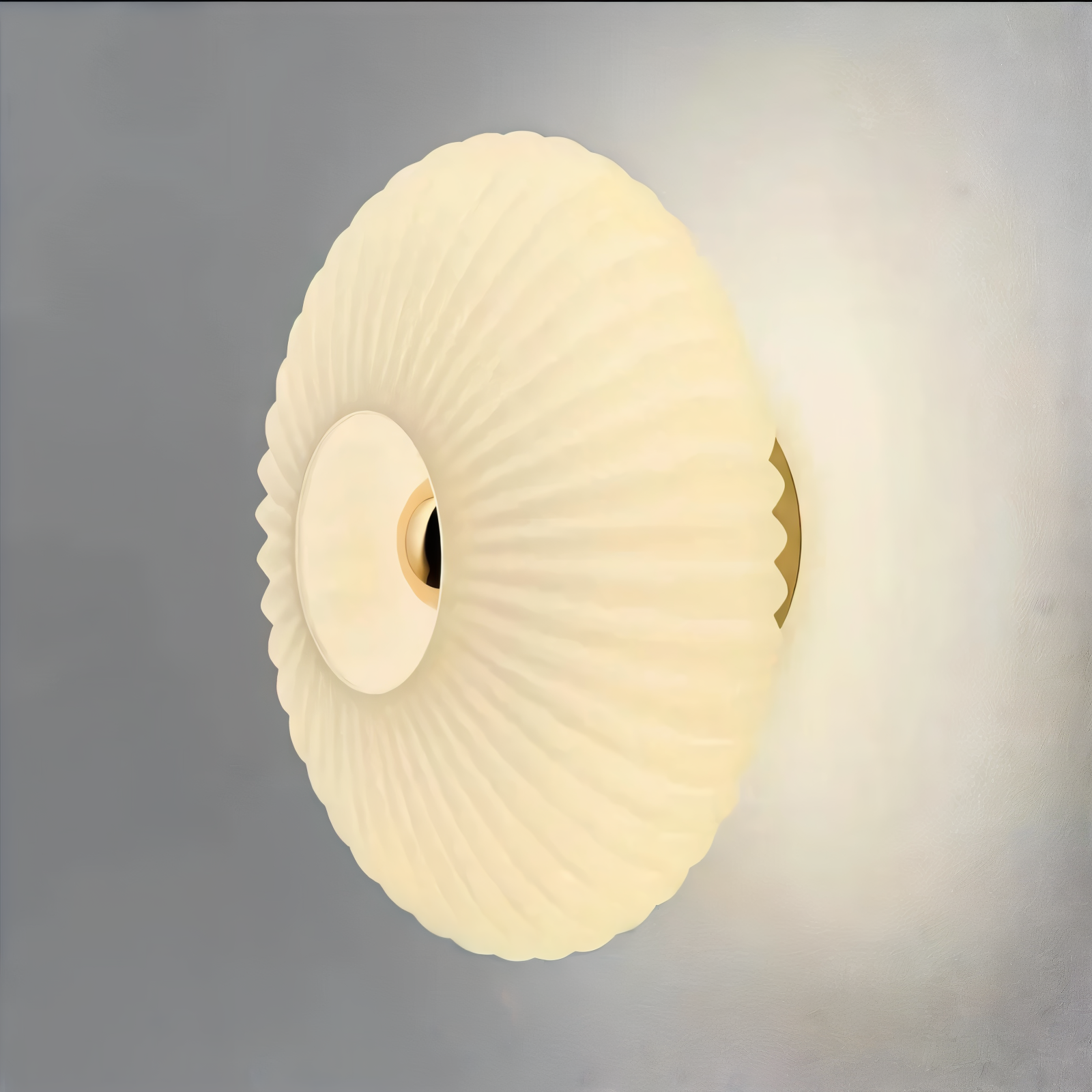 EnchantaRay Vägglampa - Nordic Bauhaus Glas Vägglampa - Vågig Rund Vägglampa LED