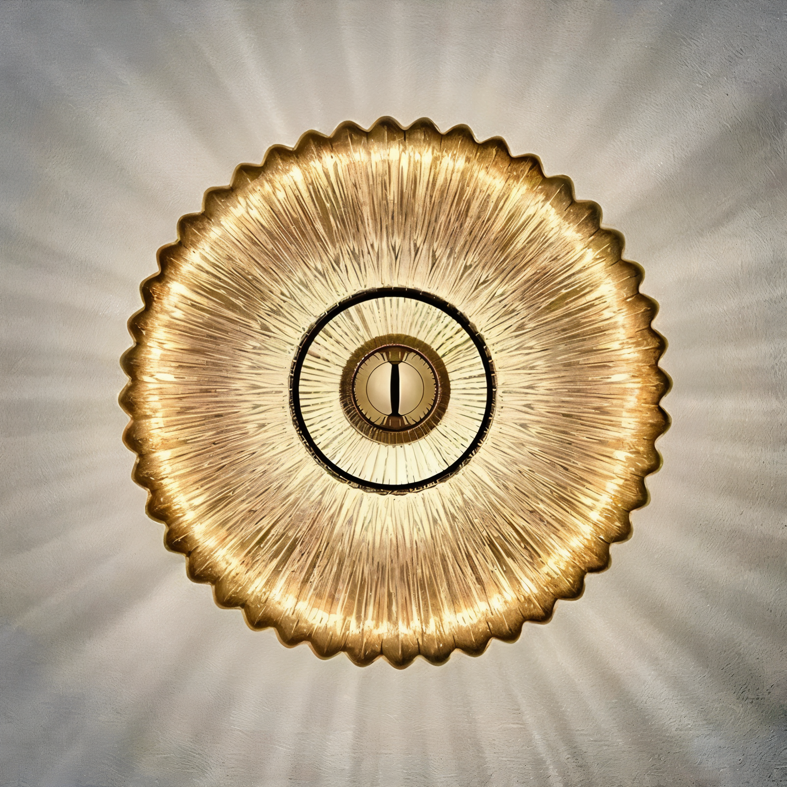EnchantaRay Vägglampa - Nordic Bauhaus Glas Vägglampa - Vågig Rund Vägglampa LED
