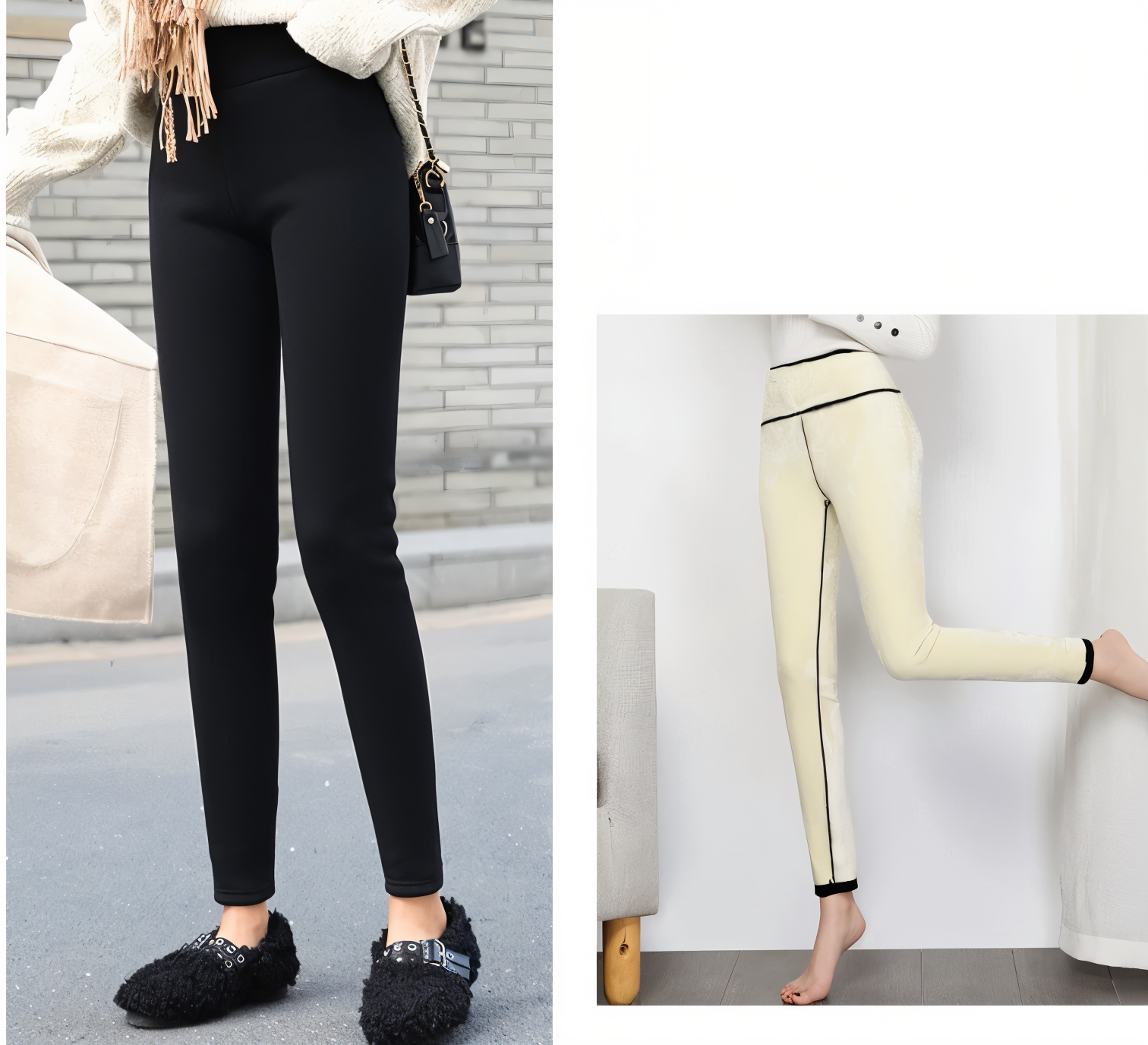 FitFlex Fleece Legging - Plushbyxor med hög midja och stretch för kvinnor