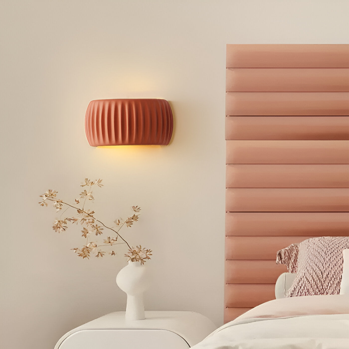 Grön Ribbad Vägglampa - Konstnärlig Macaron Lampa - Harz Nordic Belysning