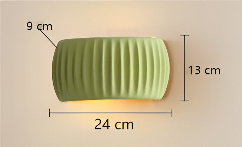 Grön Ribbad Vägglampa - Konstnärlig Macaron Lampa - Harz Nordic Belysning
