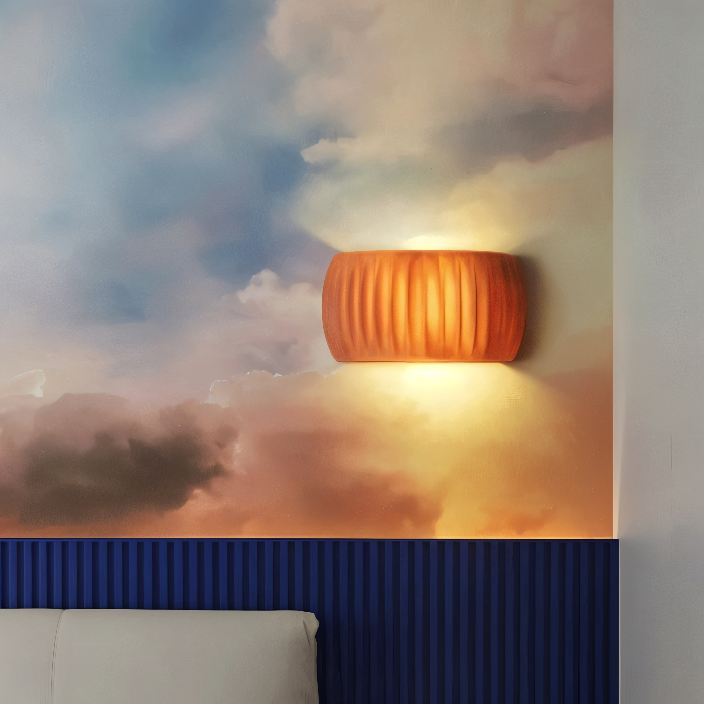 Grön Ribbad Vägglampa - Konstnärlig Macaron Lampa - Harz Nordic Belysning