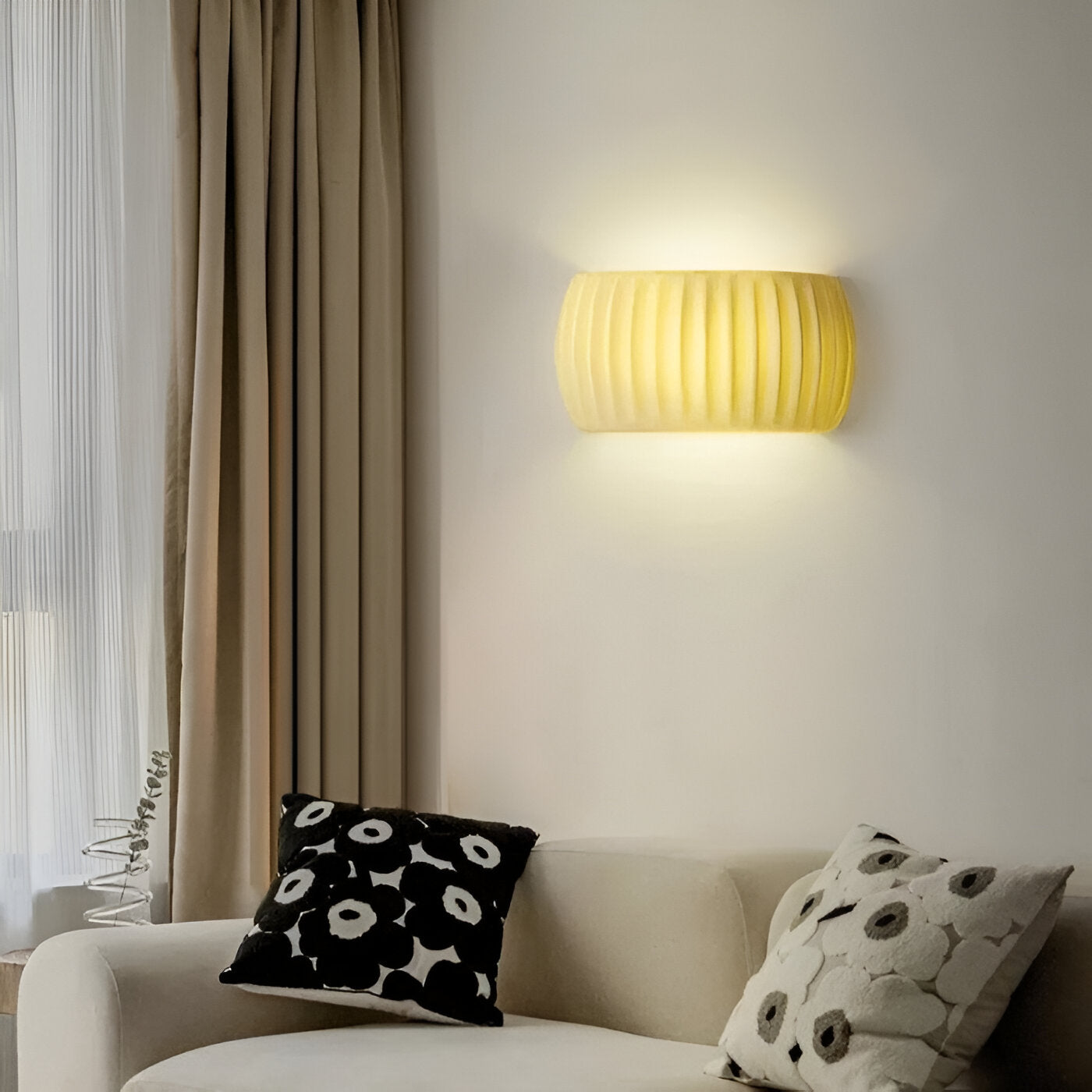 Grön Ribbad Vägglampa - Konstnärlig Macaron Lampa - Harz Nordic Belysning