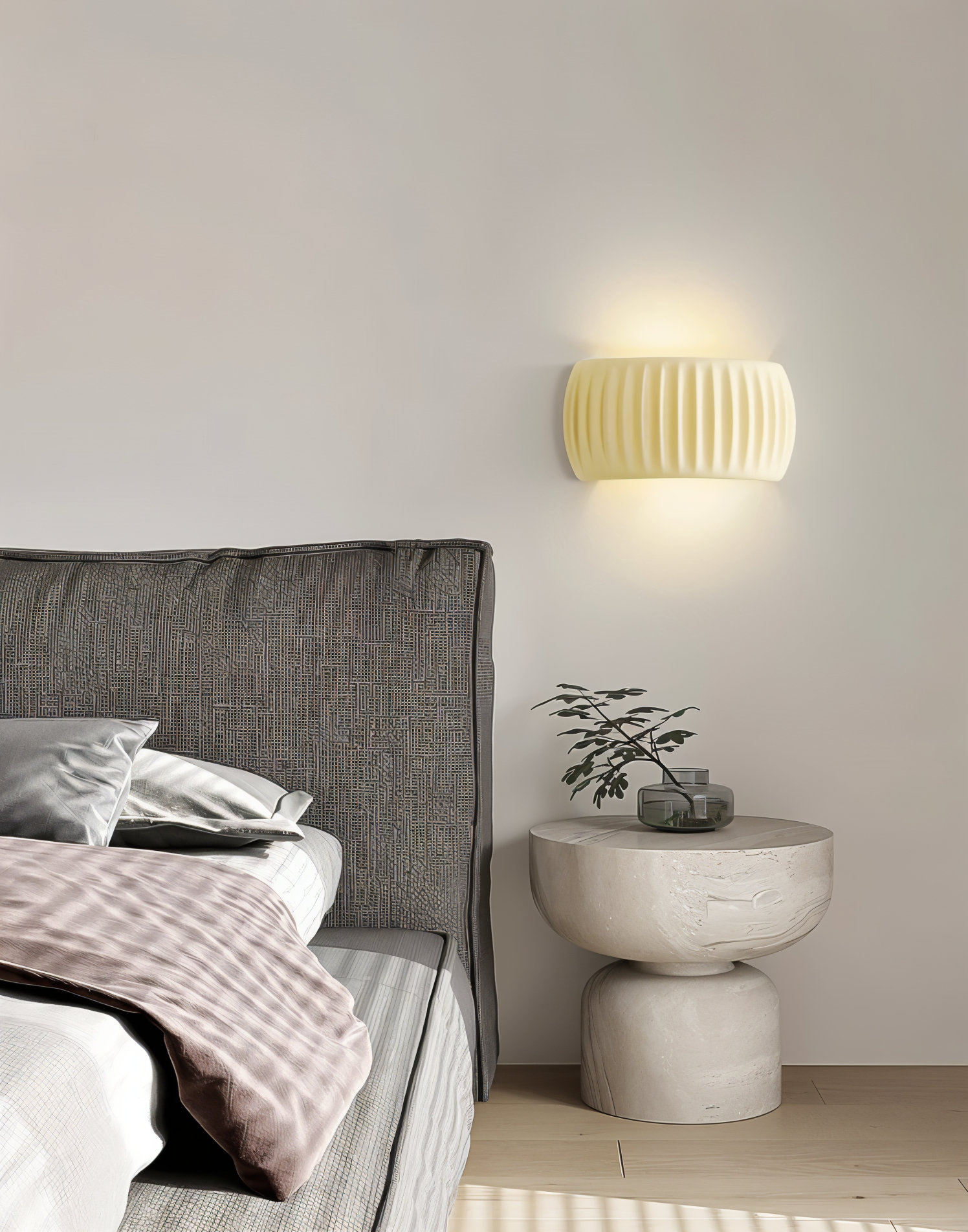 Grön Ribbad Vägglampa - Konstnärlig Macaron Lampa - Harz Nordic Belysning