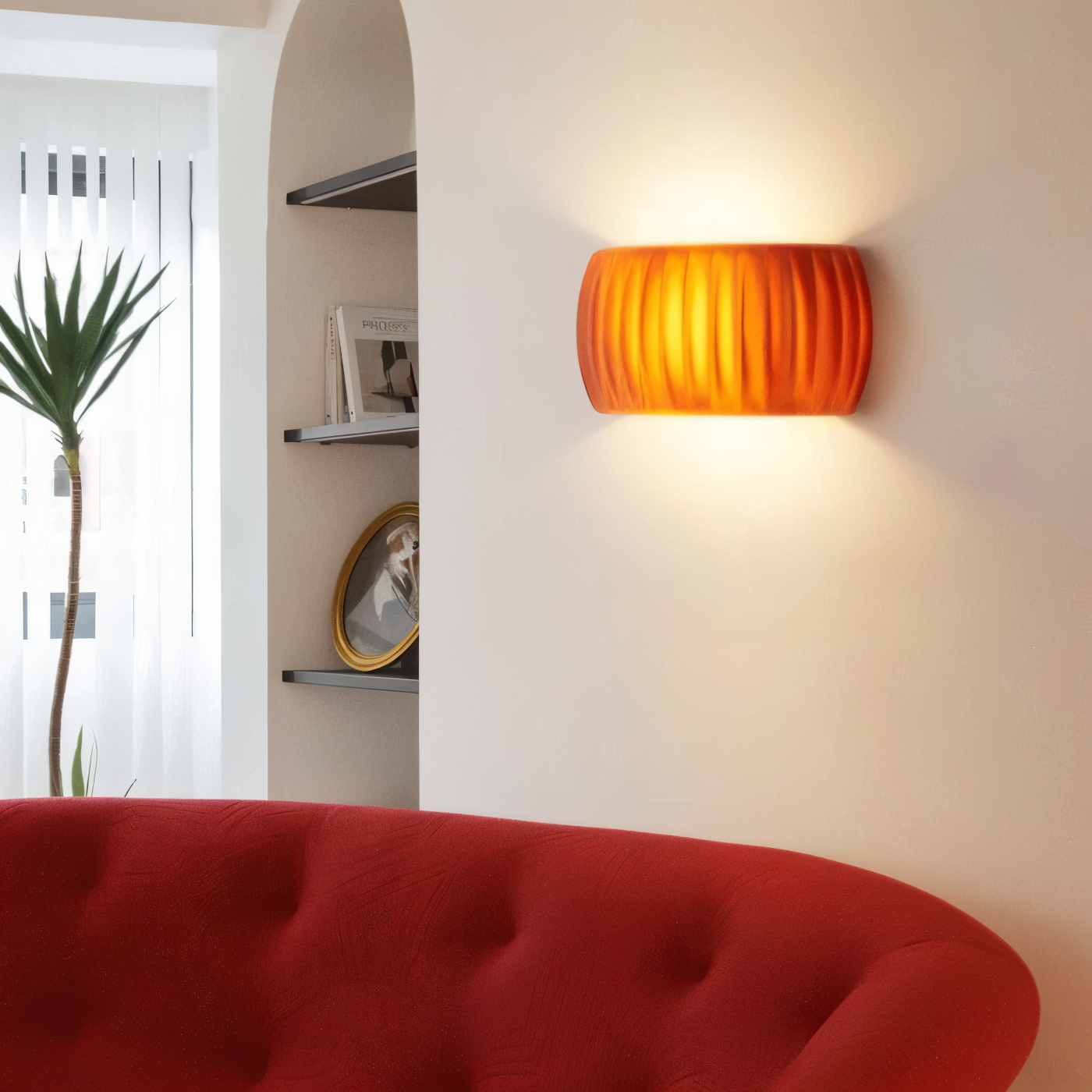 Grön Ribbad Vägglampa - Konstnärlig Macaron Lampa - Harz Nordic Belysning