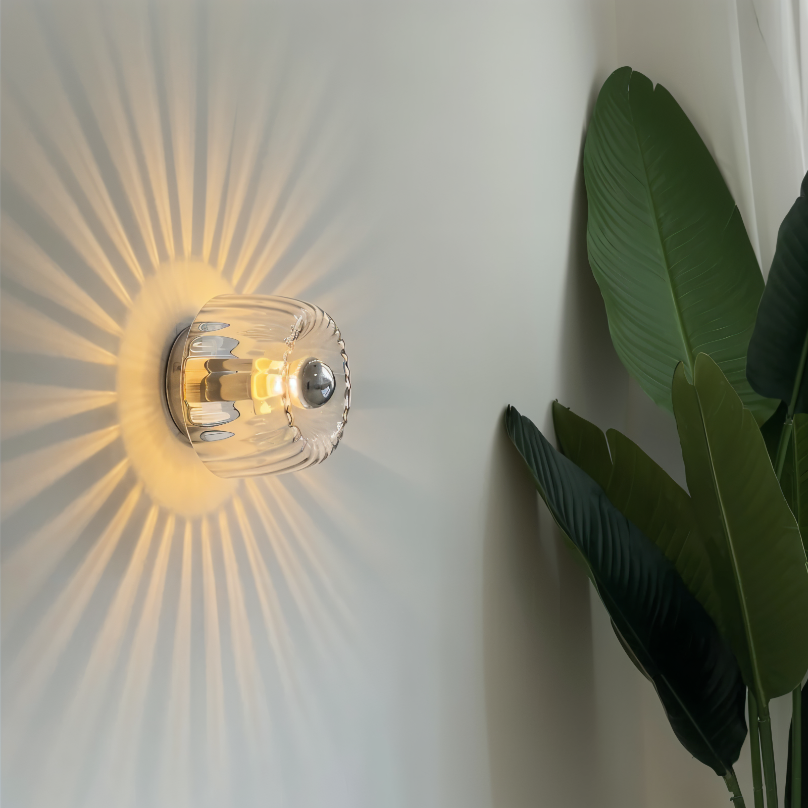 KnobRay Vägglampa - Ribbad Glasvägglampa - Bauhaus Vägglampa