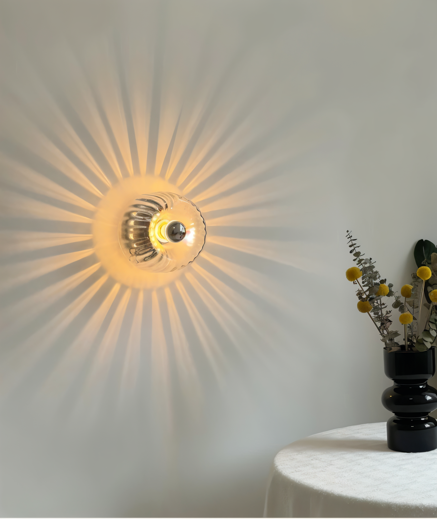 KnobRay Vägglampa - Ribbad Glasvägglampa - Bauhaus Vägglampa