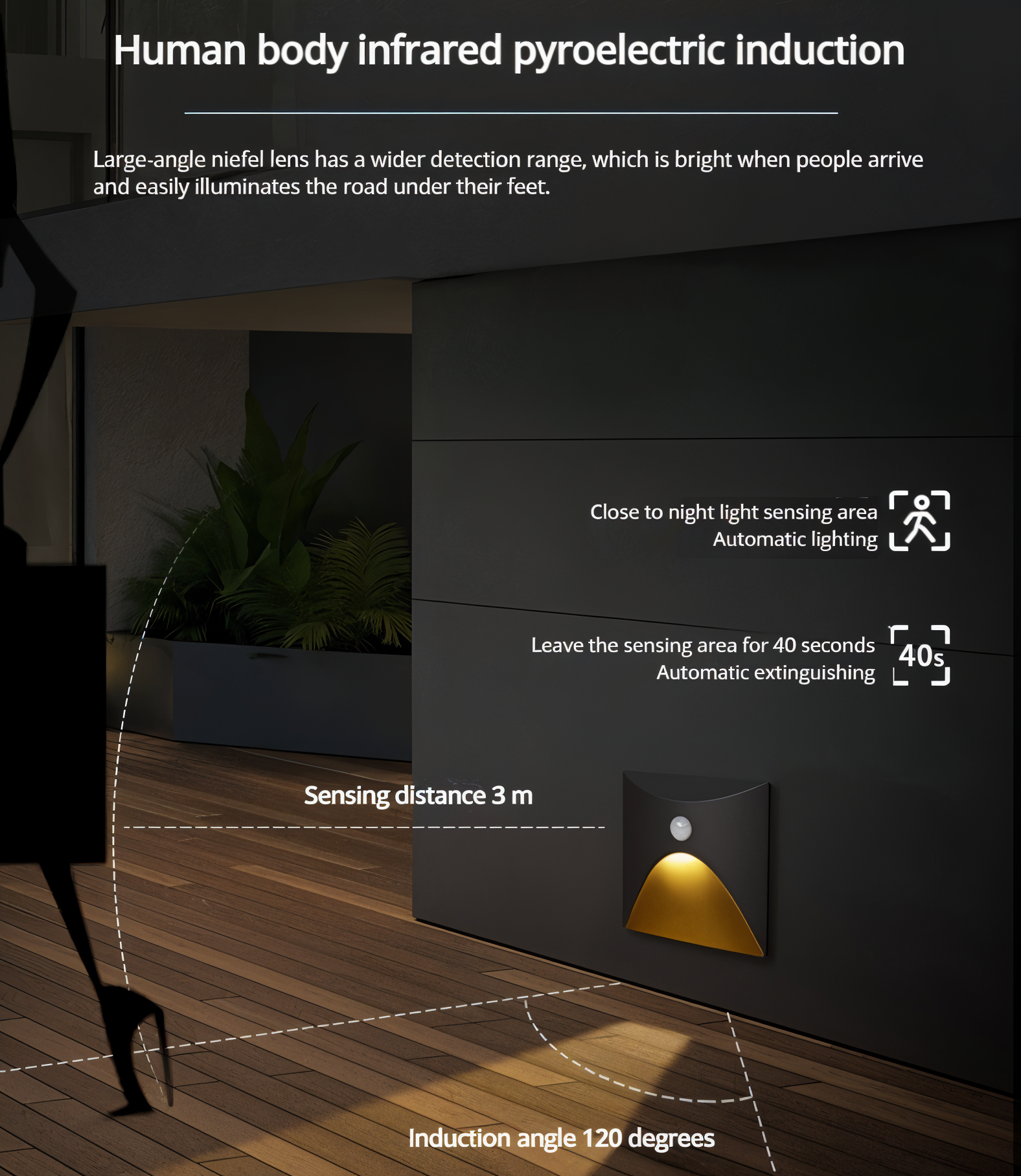 LuminiPath - Vattentät IP65 Vägglampa - Inomhus- och Utomhusvägglampa - Rörelsesensor Vägglampa LED