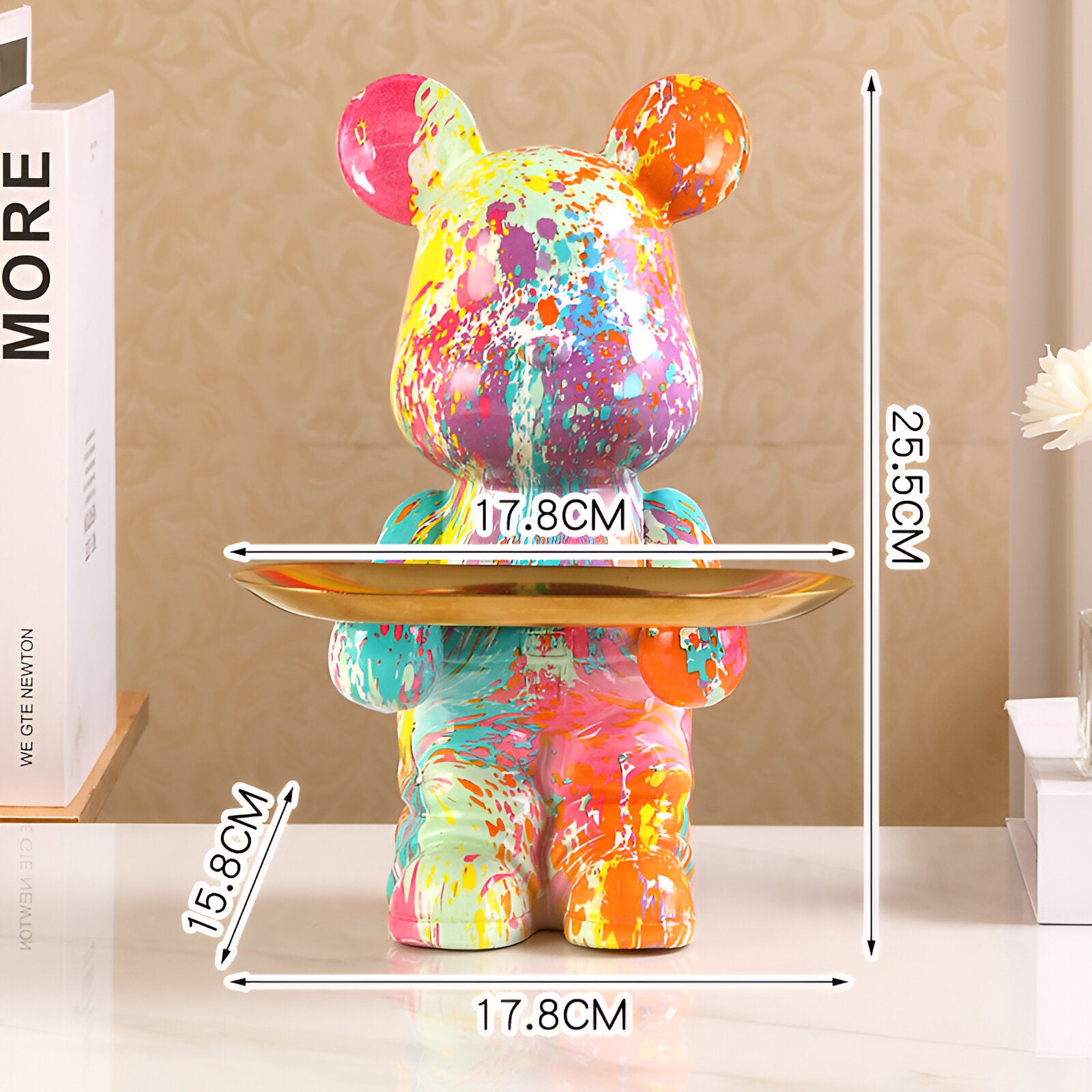 Luxe Bear - Multifunktionell Handgjord Figur och Organisatör i Harts