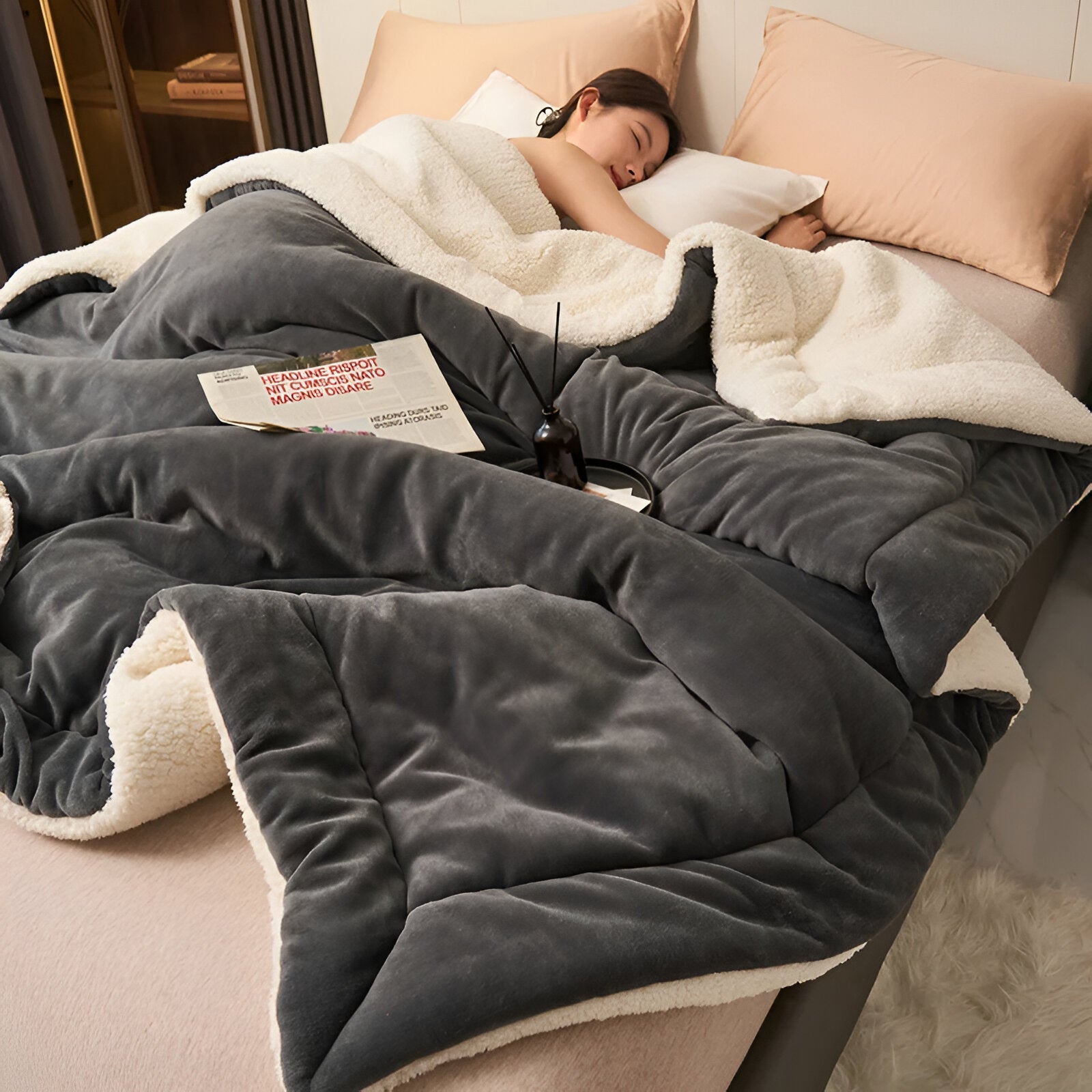 LuxeWarm Sängkläder - Ultra Plush Fleece Vändbar Täcke