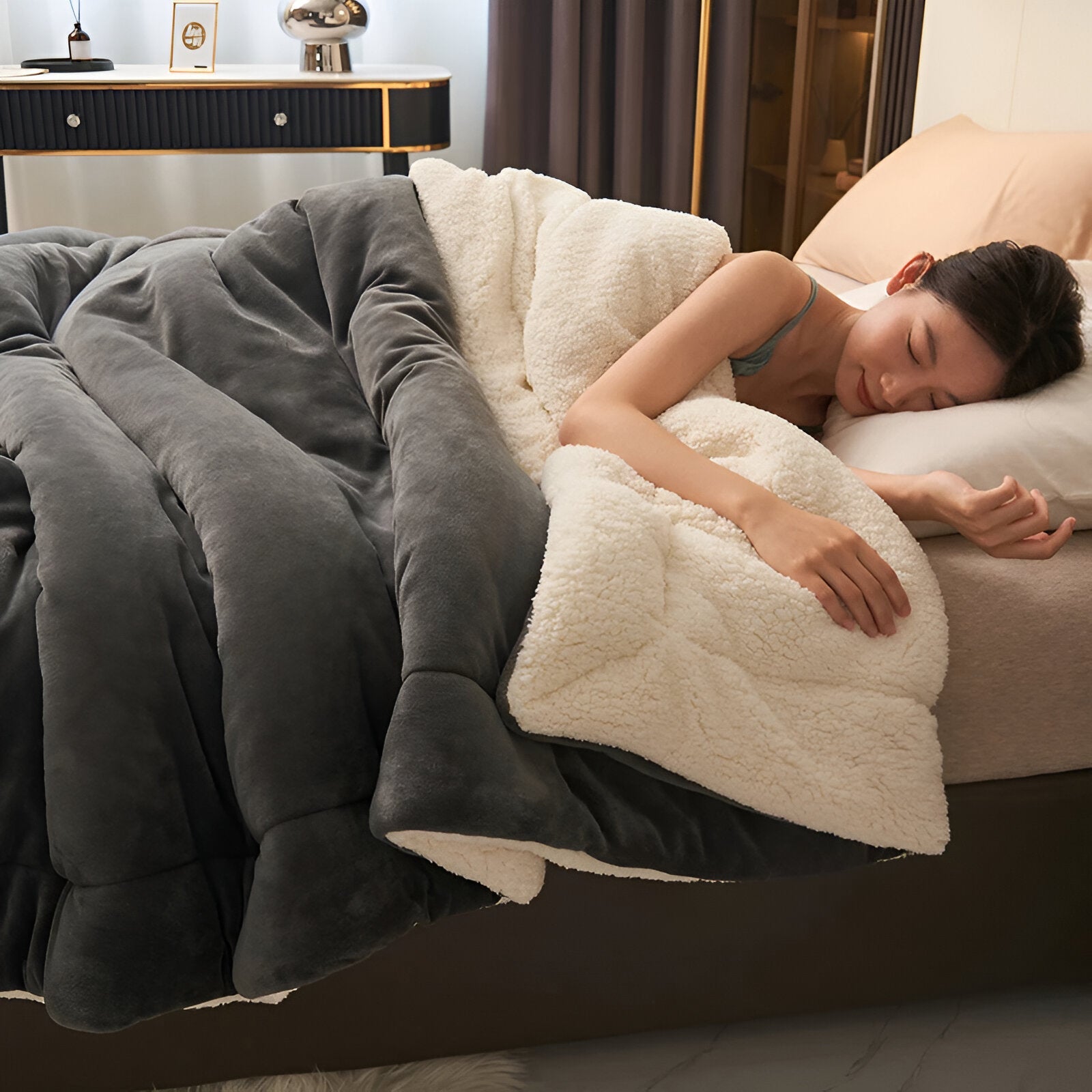 LuxeWarm Sängkläder - Ultra Plush Fleece Vändbar Täcke